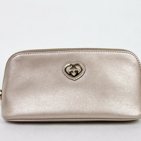 New Women's Interlocking Light Pink Leather Clutch - Picture 1 of 6